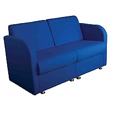 Two seater armchair blue fabric