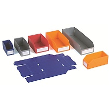 Shelf bins polypropylene in four olours