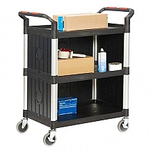 3 shelf trolley with plastic back and ends