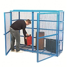 large double door steel security mesh lockup
