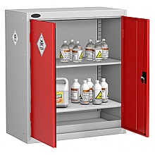 Medium height toxic safety cabinet with shelves