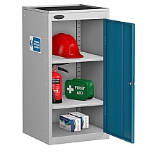 Small personal PPE cabinet with dished top
