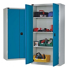 Standard industrial cupboard with blue doors
