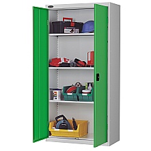 Standard industrial cupboard with green doors