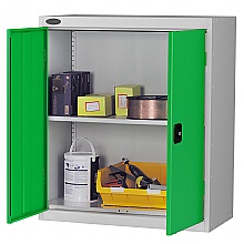 half height steel cupboard green double doors