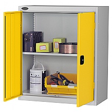 strong warehouse cupboard with one shelf