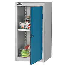 Personal metal locker with two adjustable shelves