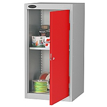 metal locker for personal items with two shelves