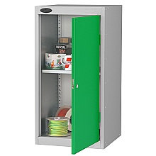small green door locker for personal item storage