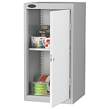 Low steel tool cabinet for personal item storage