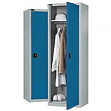 Slim Steel Wardrobe Cupboard, Hat Shelf & Hanging Rail