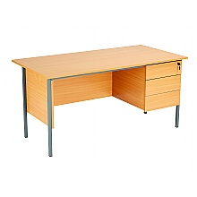 Beech Eco Desk with Three Drawers