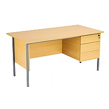 Oak Eco Desk with Three Drawers