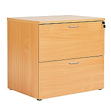 Beech lateral double row filing cabinet, 2 drawers