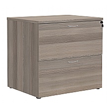 Grey Oak lateral double row filing cabinet, 2 draw