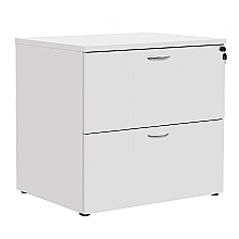 White lateral double row filing cabinet, 2 drawers