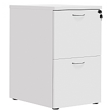 White 2 drawer filing cabinet, with two keys