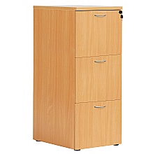 Beech 3 drawer filing cabinet, with two keys
