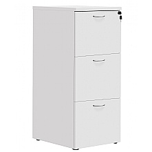 White 3 drawer filing cabinet, with two keys
