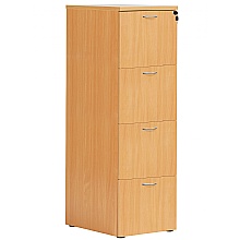 Beech 4 drawer filing cabinet, with two keys