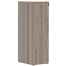 Grey Oak 4 drawer filing cabinet, with two keys