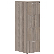 Grey Oak 4 drawer filing cabinet, with two keys