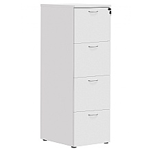 White 4 drawer filing cabinet, with two keys