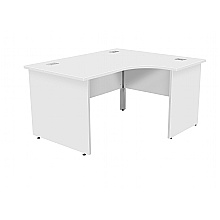 White, right handed panel end core workstation