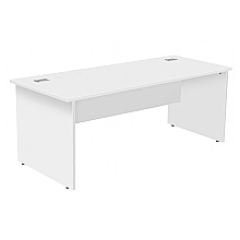 White rectangular panel end desk, next day deliver