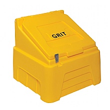 Yellow 200 litre grit bin with one hasp & staple