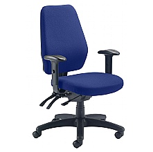 Call Centre Operators Chair with 2D Arms, Blue