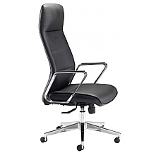 Pallas Leather-Look Executive Chair  Chrome Arms & Gas Lift Tilt