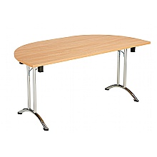 D-End folding modular meetng table in beech