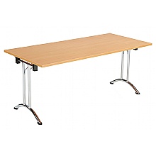 Rectangular folding meeting table in beech