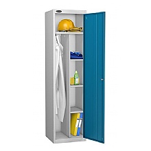 Uniform Locker, silver grey with blue door