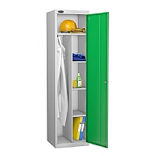 Uniform Locker, silver grey with green door