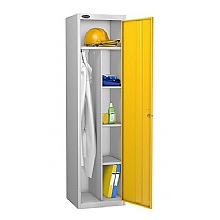 Uniform Locker, silver grey with yellow door