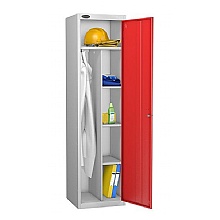 Uniform Locker, silver grey with red door