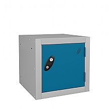 Cube Locker silver grey with blue door