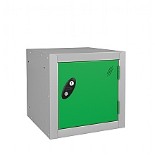 Cube Locker silver grey with green door