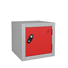 Cube Locker silver grey with red door