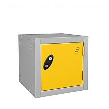 Cube Locker silver grey with yellow door