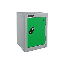 Small Lockers, silver grey with green door
