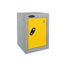 Small Lockers, silver grey with yellow door