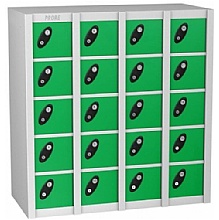 Mobile Phone Lockers, 20 compartments, green