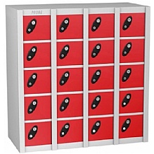 Mobile Phone Lockers, 20 compartments, red