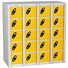 Mobile Phone Lockers, 20 compartments, yellow