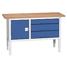 Height Adjustable Workbench with Storage  UK Made