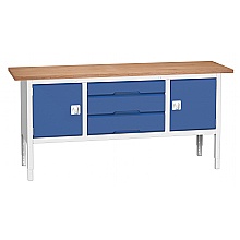 bott height adustable workbench, light grey/blue