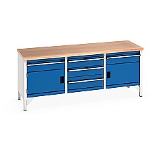 Heavy Duty Workbenches Storage with Cupboards & Drawer
